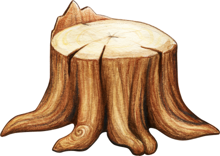 Watercolor Tree Stump